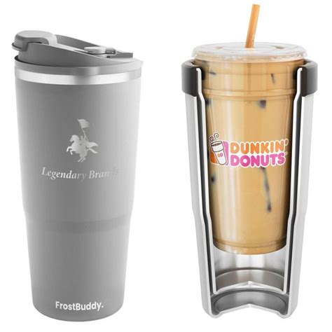 Logo Imprinted Frost Buddy To Go Cup Insulator Custom Koozies