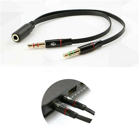 Headphone Splitter For Computer 3 5mm Female To 2 Dual 3 5mm Male