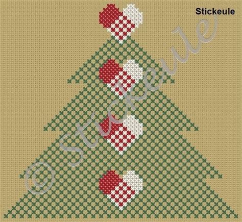 Stickeules Freebies WEIHNACHTEN Tannen Pflanzen Christmas Cross