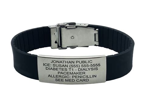 Medical Alert Bracelet Sport Style Includes Medical Id Wallet Card