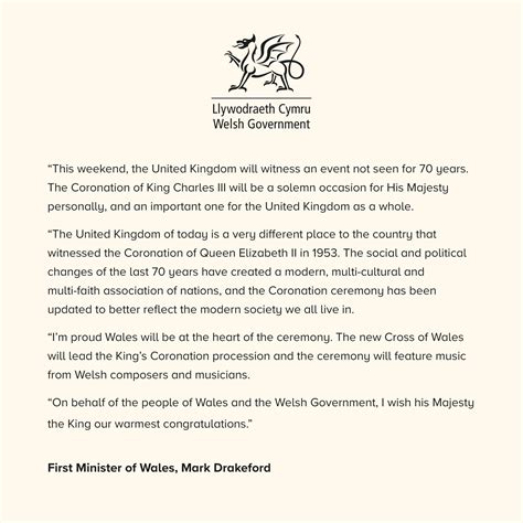 Mark Drakeford On Twitter Its An Honour To Attend The Coronation Of