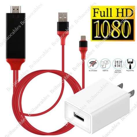 Hdmi Mirroring Av Cable Phone To Tv Hdtv Adapter 1080p For Iphone 14 13 12 11 Xr Ebay