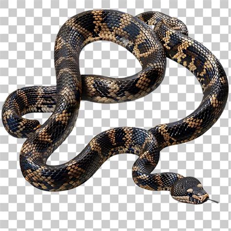 Premium Psd Brown And Black Snake On White Background