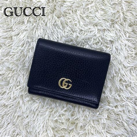 【美品 】gucci グッチ Ggマーモント レザー 三つ折りウォレット 財布 格安販売中 Swimmainjp