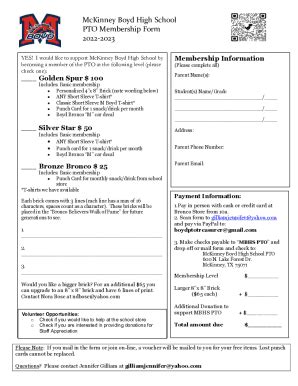 Fillable Online Legacy Mckinneyisd Pto Membership Form Doc Fax