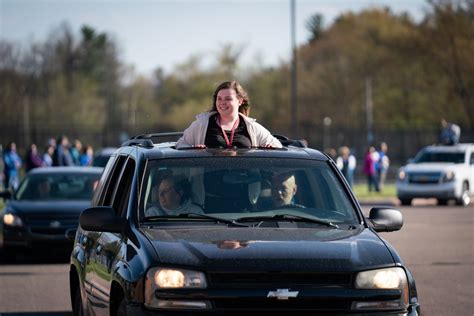 Staff members hold senior salute outside Kearsley High school to honor ...