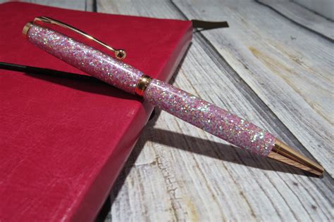 Light Pink Glitter Ballpoint Pen Personalized Pink Glitter Etsy