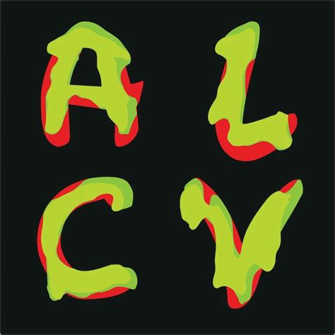 Premium Vector Alphabet Letter Capitals Initials A L C V Dripping