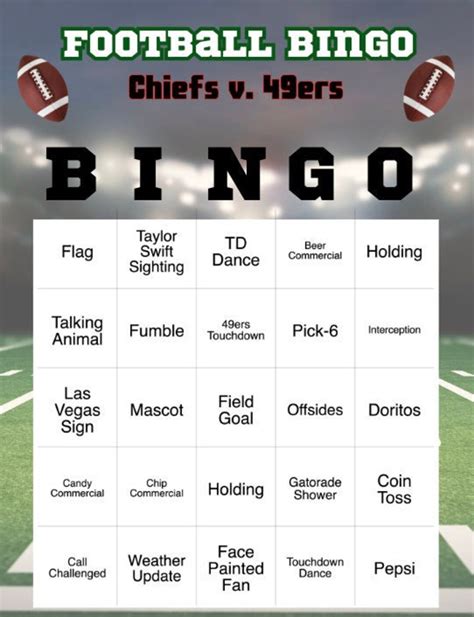 Superbowl Bingo Cards 2024 Etsy