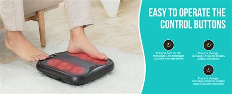 Snailax Foot Massager With Heat Electric Heated Shiatsu