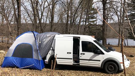 A Tent For Our Van Ford Transit Connect Youtube