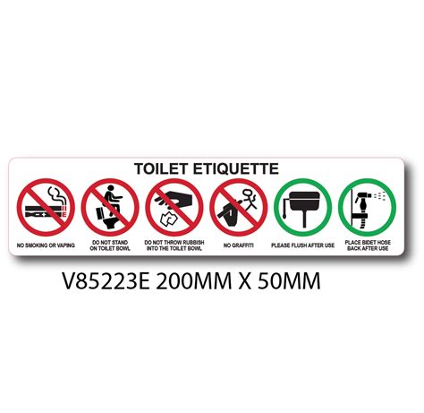 Toilet Etiquette Please Flush After Use No Smoking Or Vaping Do Not