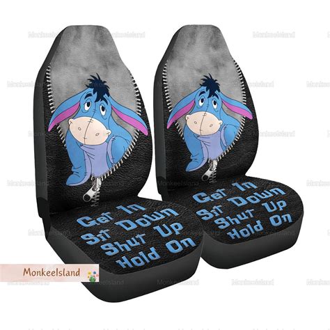 Eeyore Winnie The Pooh Car Seat Cover Funny Eeyore Car Decor Eeyore