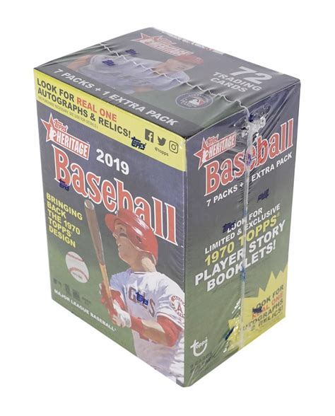 2019 Topps Heritage Baseball 8 Pack Blaster Box Da Card World