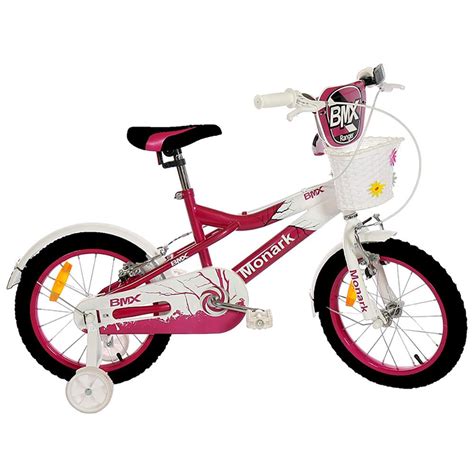 Bicicleta Infantil Aro 16 Monark MBX Ranger 530704 Rosa Branca Aro