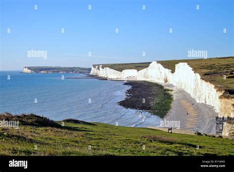 The Seven Sisters And Coastline At Birling Gap East Sussex England Uk