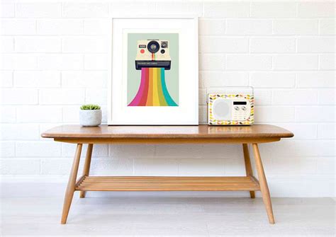 Retro Vintage Camera Wall Art Retro Rainbow Camera Art Print Etsy