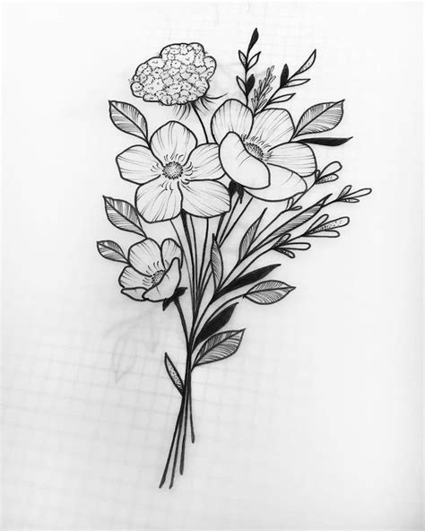 Simple Flower Drawing Sketch - Drawing Skill