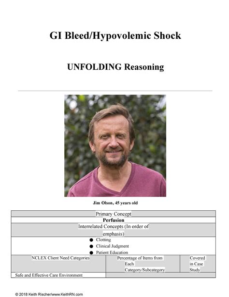 GI Bleed Hypovolemic Shock Unfolding Reasoning Case Study Jim Olson