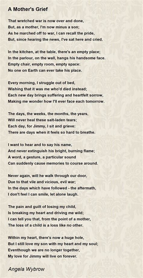 Mother Grieving Loss Of Son Poems - Infoupdate.org