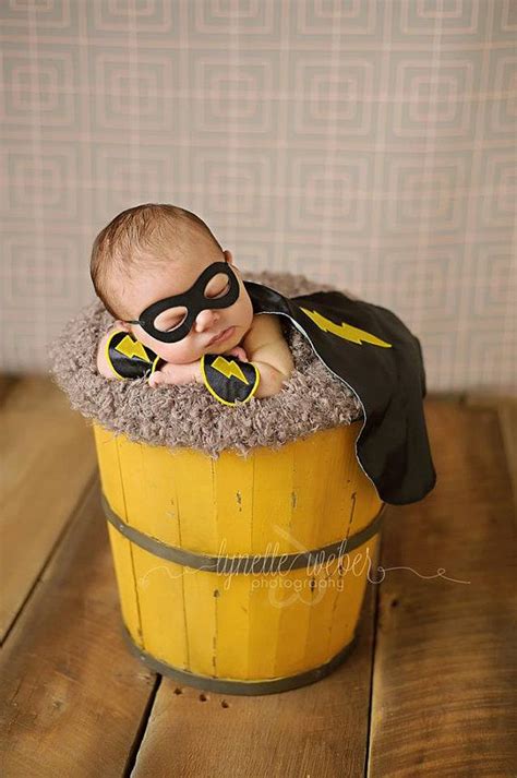 Black Newborn Superhero Outfit - Cape Mask and Wrist Cuffs - Halloween ...