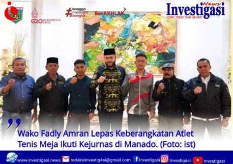 Wako Fadly Amran Lepas Keberangkatan Atlet Tenis Meja Ikuti Kejurnas Di