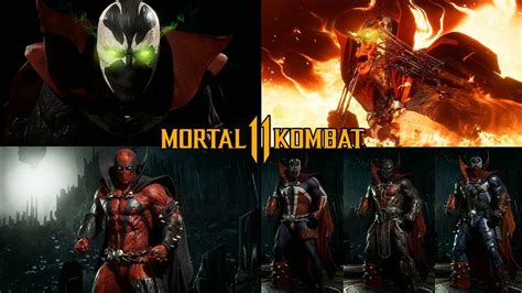 Mortal Kombat 11 Spawn All Costumes Gear Intros And Outros Mk11 1080p 60ᶠᵖˢ Youtube