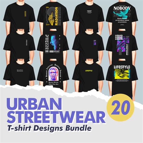 Urban Streetwear T Shirt Designs Bundle Creative Quotes T Shirt