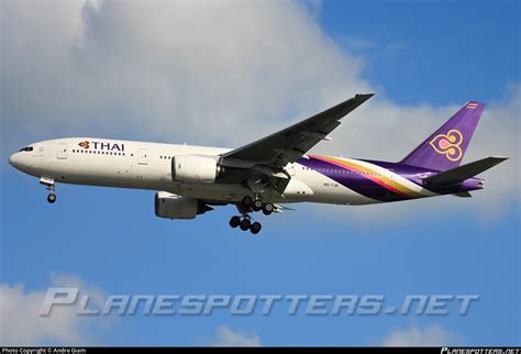 HS TJH Thai Airways International Boeing 777 2D7 Photo By Andre Giam