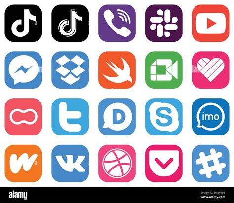 20 Social Media Icons For Your Business Such As Video Swift Slack