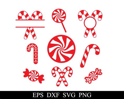 Candy Cane Svg Candy Cane Bundle Svg Christmas Svg Clipart Sweets Candy