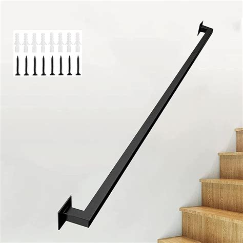 Industrial Metal Hand Rails For Indoor Stairs Wall Mount Staircase