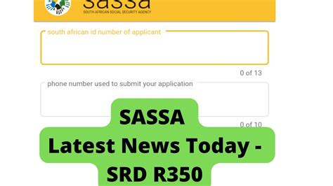 Sassa Srd R350 Status Check And Updates Apply For This