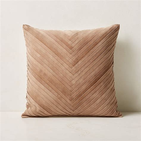 Kerro Woven Suede Modern Throw Pillow With Feather Down Insert