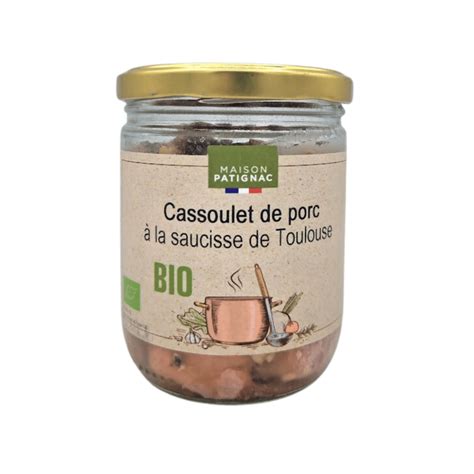 Cassoulet de porc à la saucisse de Toulouse bio Maison Patignac