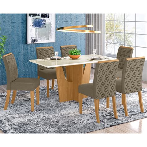 Conjunto Sala De Jantar Tampo Mdf Canto Reto Vidro Cm