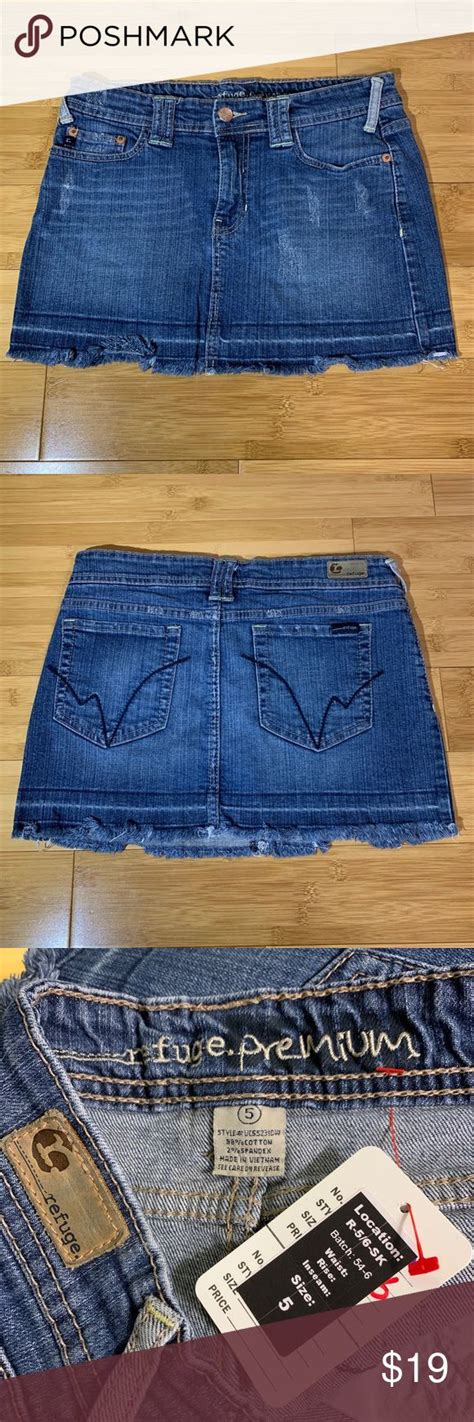 Refuge Premium Raw Hem Denim Mini Skirt Sz Denim Mini Skirt Mini