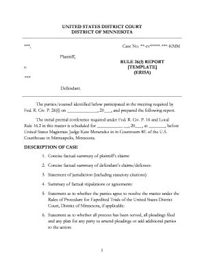 Fillable Online Cv Kmm Rule F Re United States District