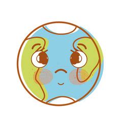 Planet Earth Kawaii Character Royalty Free Vector Image