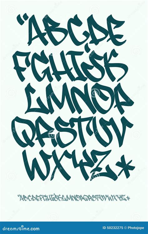 Graffiti Font Hand Written Vector Alphabet Stock Vector