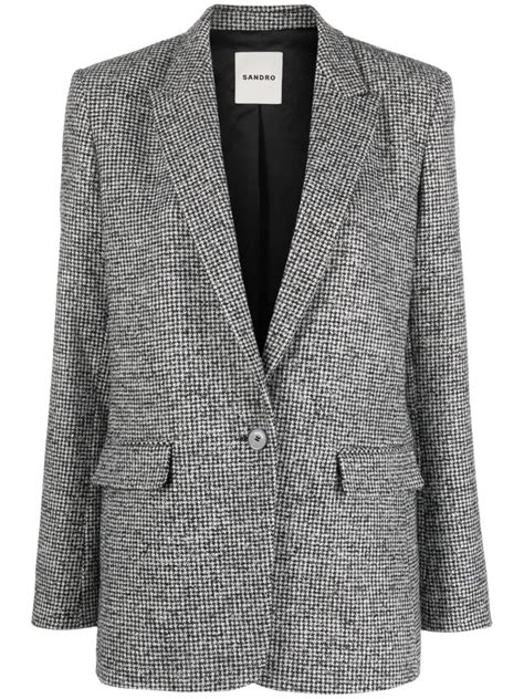 Sandro Einreihiger Blazer Mit Hahnentrittmuster Farfetch