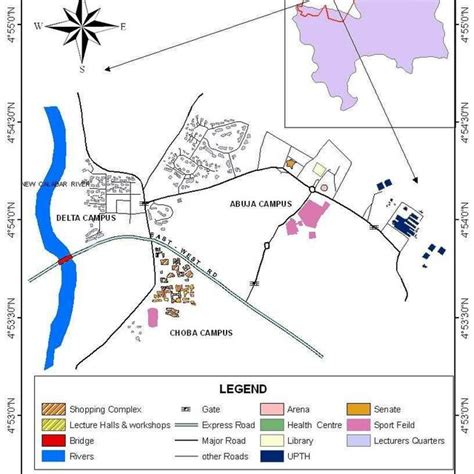 Map of University of PortHarcourt, showing the Abuja Campus, the Abuja... | Download Scientific ...