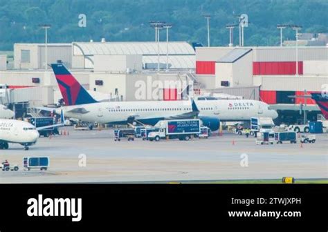 Atlanta Airport Terminal Activity Featuring Delta Airlines Commercial