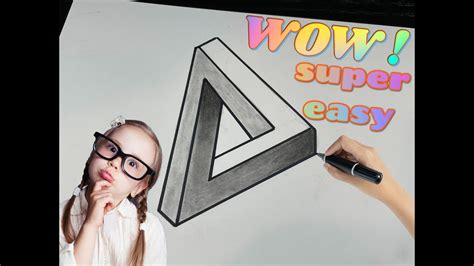 How To Draw The Impossible Triangle Optical Illusion Fun Youtube