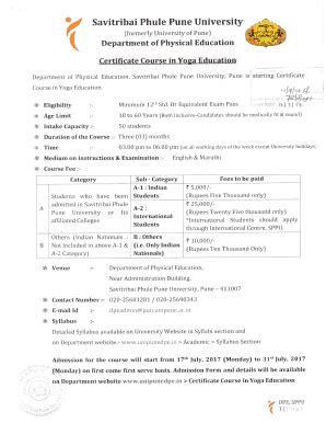 Savitribai Phule Pune University Form Fill Online Printable