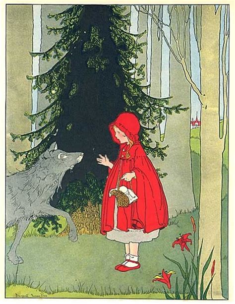 Vintage 1930 Red Riding Hood Fairy Tale Story Illustration