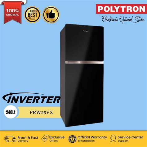 Kulkas 2 Pintu Polytron 240 Liter PRW 25VX Smart Inverter Big Size