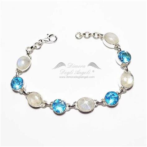 Bracciale Con Pietra Di Luna Topazio Argento Gioielli Dimora Degli Angeli