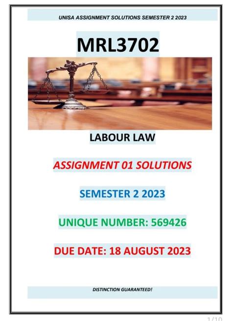 MRL3702 ASSIGNMENT 01 MEMO SEMESTER 2 2023 StudyPass