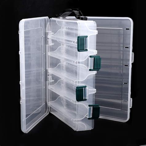 Double Sided Fishing Lure Hook Tackle Box Clear Visible